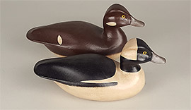 Pair of miniature buffleheads by Chip Allsopp of Point Pleasant, New Jersey. 
