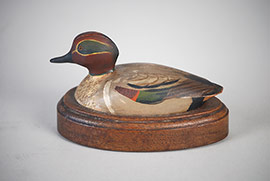 Miniature green-winged teal by Arthur Blackstone of Massachusetts and New Hampshire