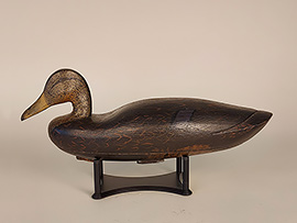 Black duck by Fred Shropshire of Philadelphia and New Gretna, NJ, ex-collection of Johnny Hillman.