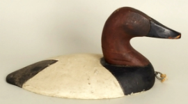 Canvasback wooden wing duck by Charles Nelson Barnard of Havre de Grace, Maryland, ca. 1930. Excellent original condition.