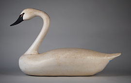 Hollow swan by Charlie Birdsall of Point Pleasant, New Jersey, signed and dated "1875."