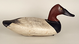 Oversized canvasback by Jim Currier of Havre de Grace, Maryland, ca. 1950.