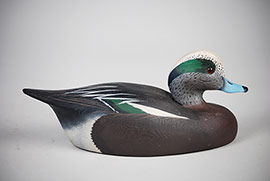 Wonderful pair of miniature wigeon by Dan Brown of Salisbury, Maryland, signed and dated 1968.