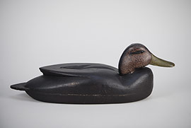 Early Hollow black duck by Tony Bianco of Bordentown, New Jersey.