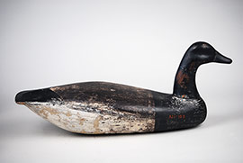 Hollow brant attributed to either Sam or Albert Forsyth of Bayhead, New Jersey with a wonderful crazed surface. From the Staten Island Historical Society collection, it has "Capt. John Dorsett" written on the base.