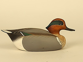 Green-winged teal by Dan Brown of Salisbury, MD, signed and dated 1969.