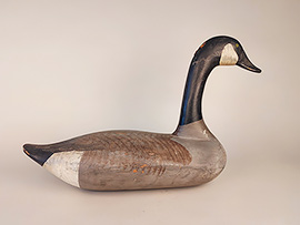 High-head-stickup-Canada-goose-decoy-with-two-leg-holes-by-Madison-Mitchell-of-Havre-de-Grace, MD