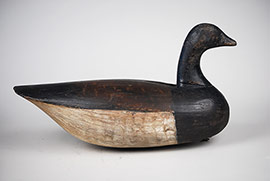Brant by Ira Hudson of Chincoteague, Virginia with nice form and overpaint on most of the decoy.
