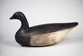 Brant by Ira Hudson of Chincoteague, Virginia with nice form and overpaint on most of the decoy.