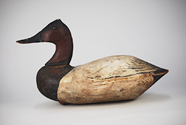 Rare wooden canvasback by Joe Travers of Vienna, Maryland.