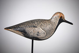 Black-bellied plover in spring plumage with relief-carved wings by John Dilley of Quogue, Long Island, New York. Wonderful paint patterns.