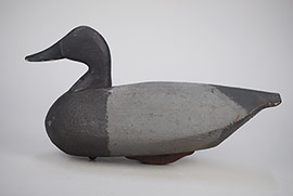 Canvasback hen by Ned Burgess of Churches Island, North Carolina, ca. 1930. In near-mint, never been used condition. Nearly impossible to find a better example