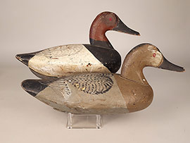 Pair of canvasbacks by John Glenn of Rock Hall, Maryland with wonderful paint patterns. 