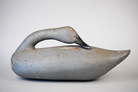 Preening Canada goose in old primer by an unknown Upper Chesapeake Bay maker. 