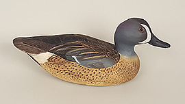 Blue-winged teal by Ron Laber of Dorchester County, Maryland, ca. 1970s. 