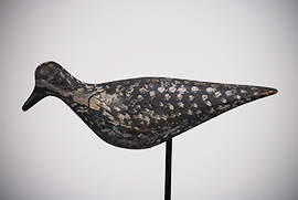 Three-piece vertically-laminated black-bellied plover attributed to Prince Edward Island, Canada.