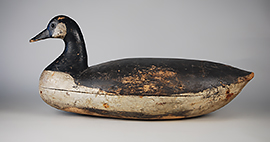 Hollow-carved Canada goose with a pinched breast by an unknown maker and from an unknown region