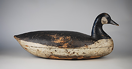 Hollow-carved Canada goose with a pinched breast by an unknown maker and from an unknown region