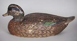 Balsa-bodied wigeon hen by the Ward brothers of Crisfield, Maryland, 1940s. 