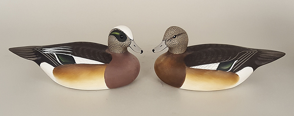 Pair of wigeon by Charlie Joiner of Chestertown, Maryland, signed and dated 1983.